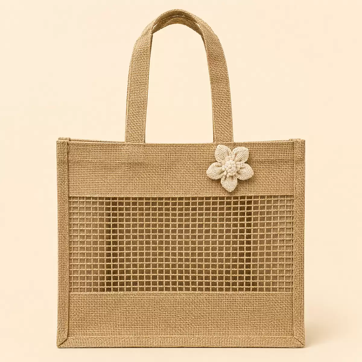 Brown Jute Hand Bag