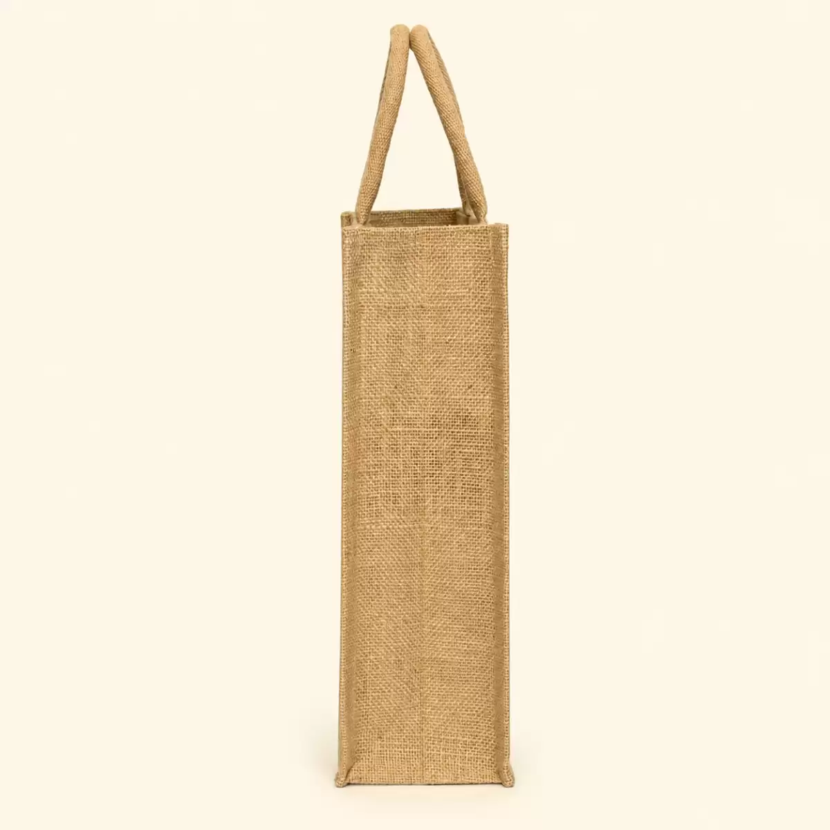 Brown Yellow Printed Jute Bag