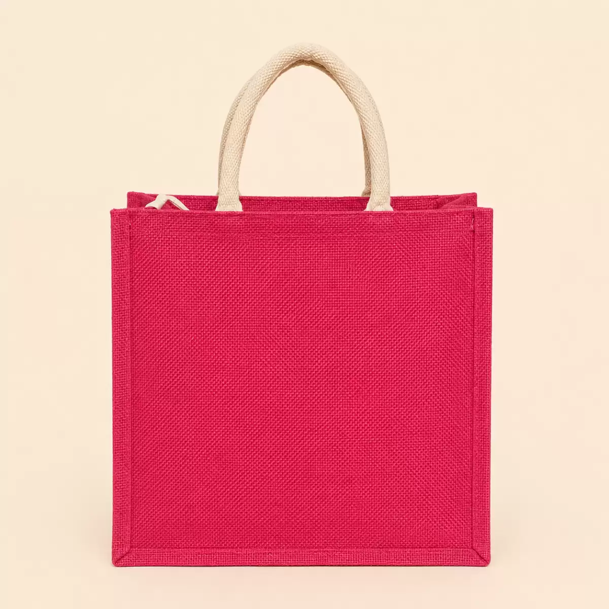Pink Printed Jute Bag