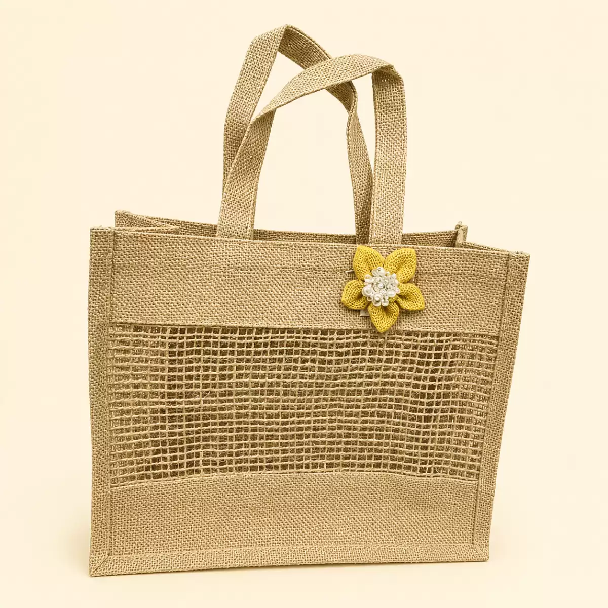 Brown Jute Hand Bag