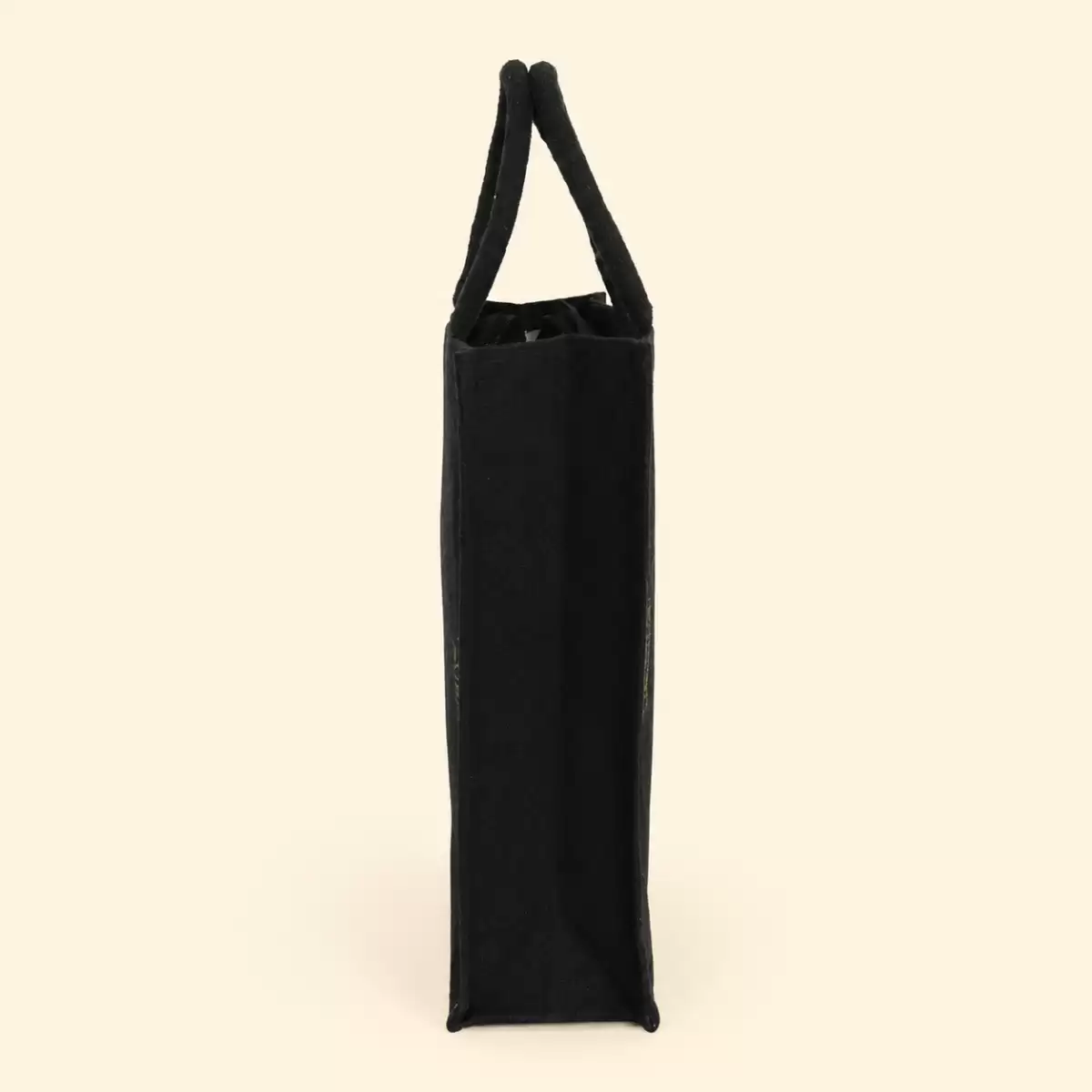 Black Printed Jute Bag