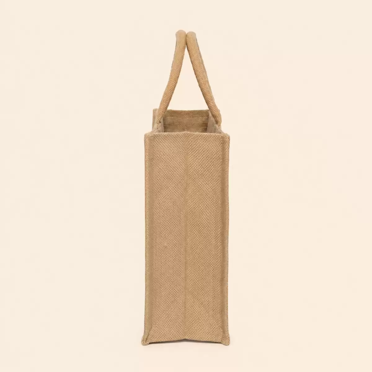 Brown Maroon Jute Shopping Bag